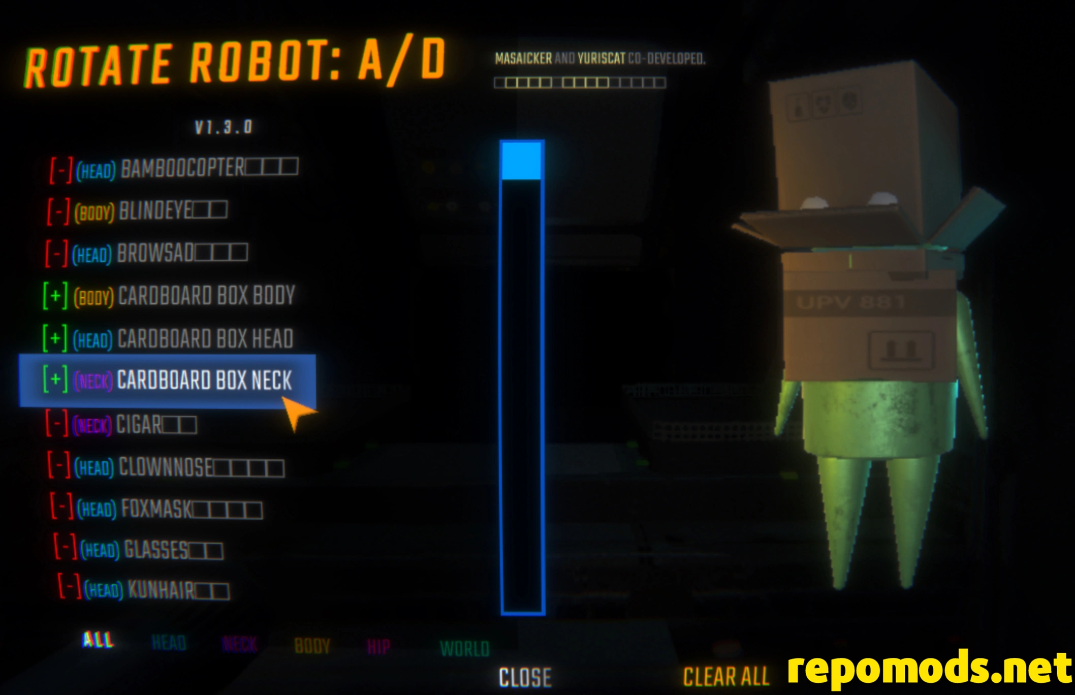 Cardboard Box Suit cosmetics repo