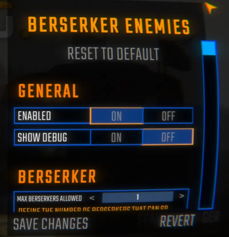 BerserkerEnemies repo mod configuration options